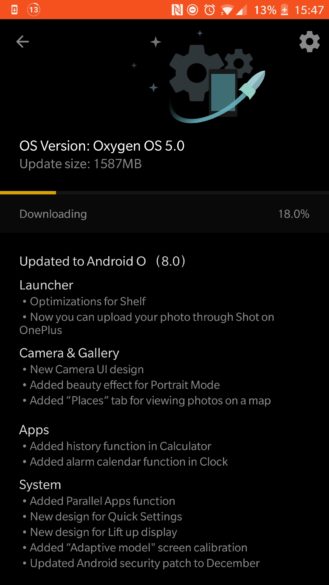 Oxygen OS 5.0 para el OnePlus 5