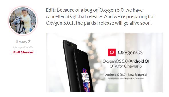 Oxygen 5.0 para el OnePlus 5